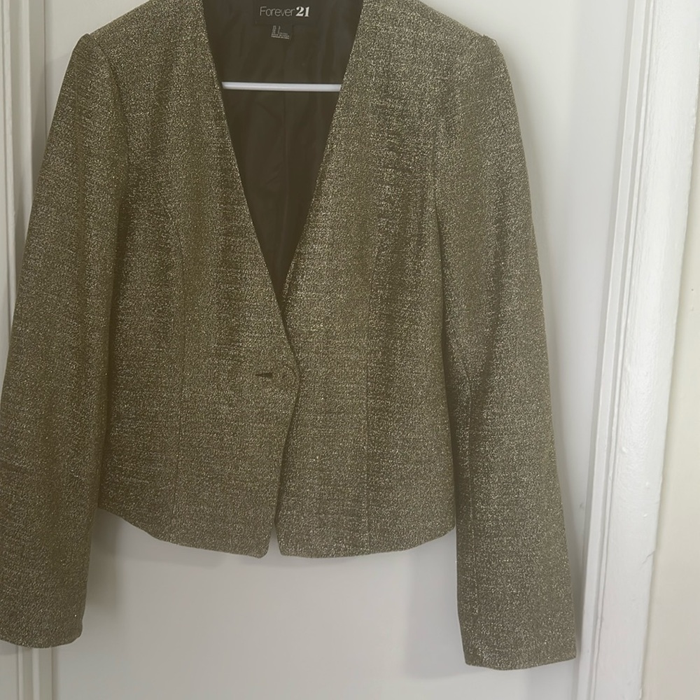 Gold Sparkle Forever 21 Blazer size large (M)